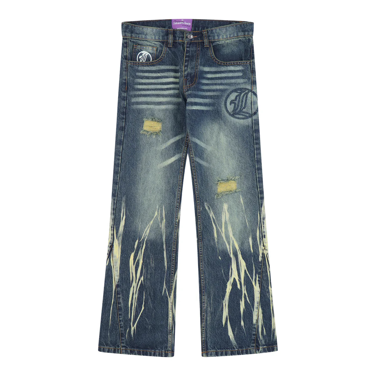 Flared Jeans Series - Blue Yellow