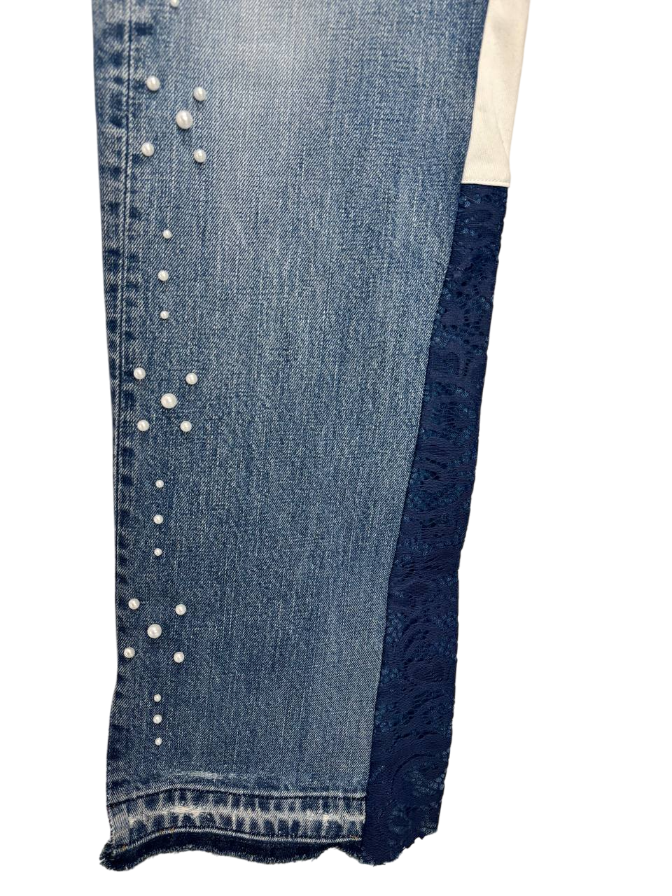 Flare Jeans Crystal Patchwork