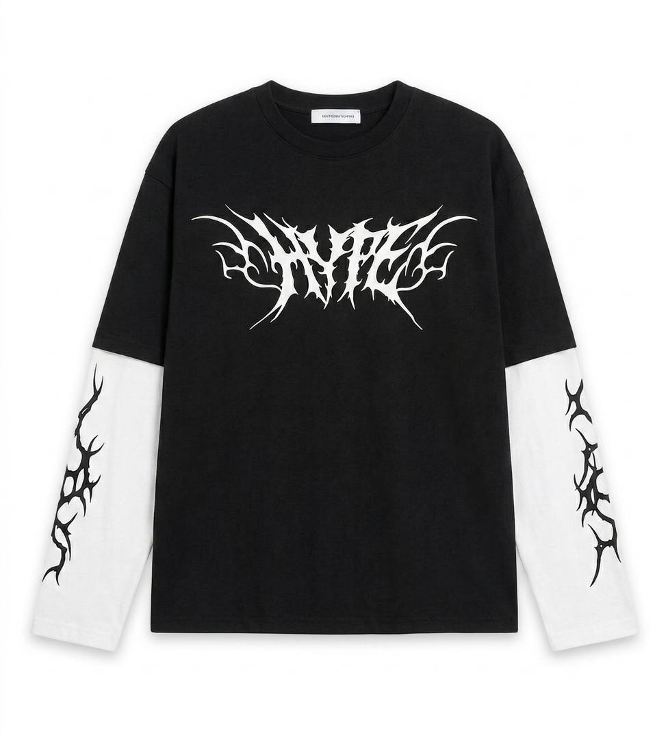 Long Sleeve Double-Layer "Cyber Tribal Black"