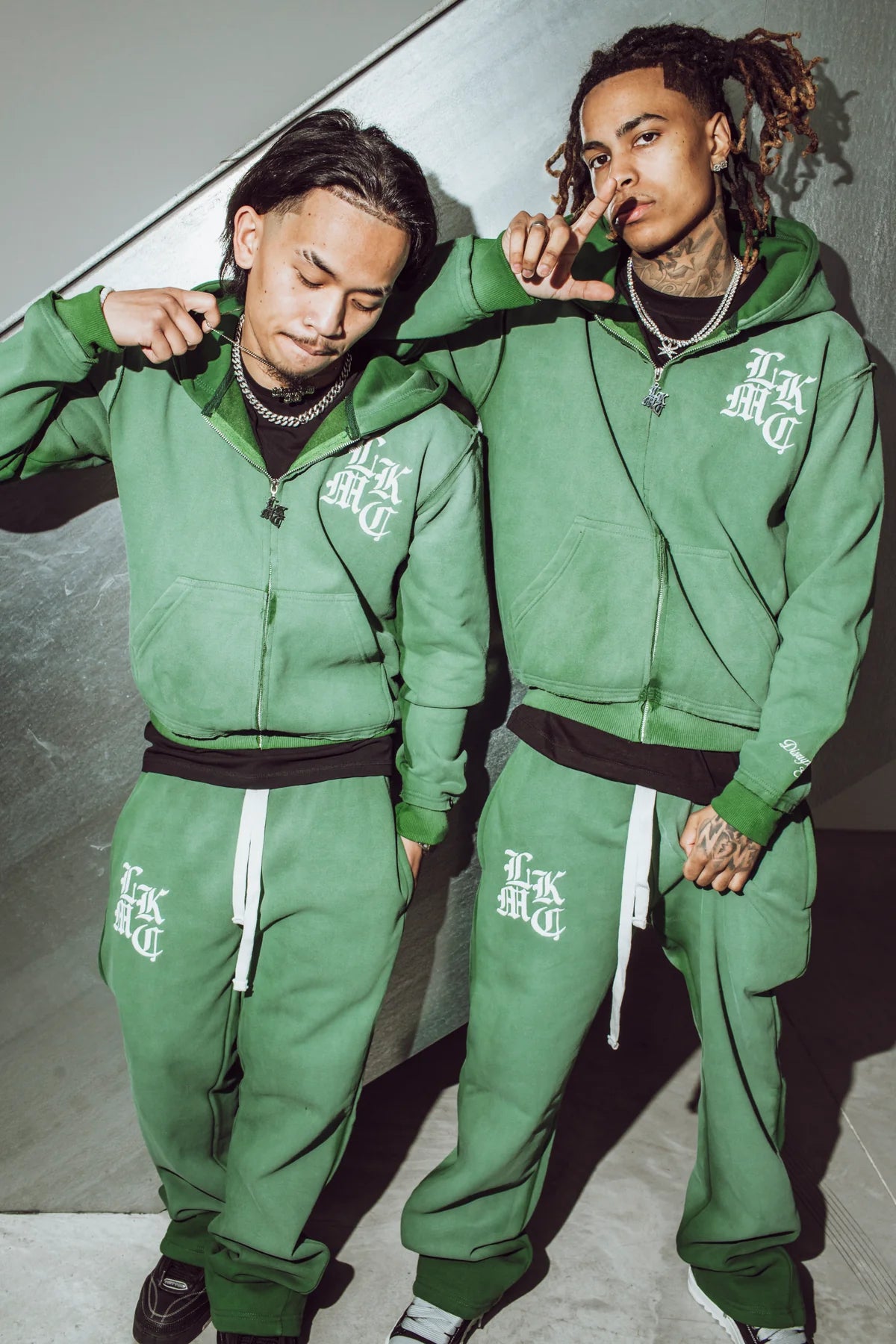 Distressed Zip Hoodie Green (limited edition)