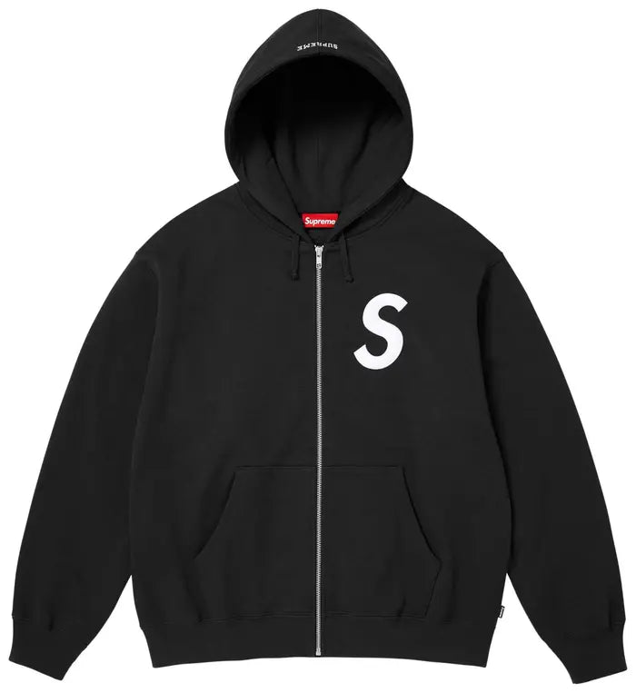 Supreme S Logo Zip Up Hooded Sweatshirt 'Black' (FW 25)