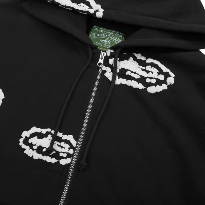 Denim Tears x Corteiz Cotton Wreath Zip Hoodie 'Black'