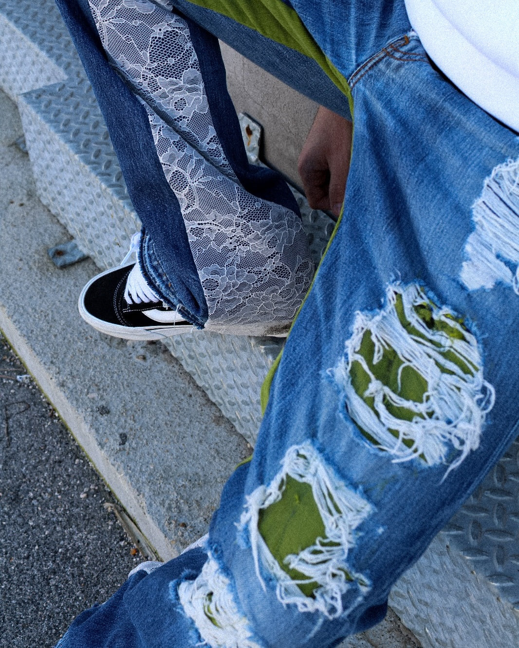 Flare Jeans Distorted Olive