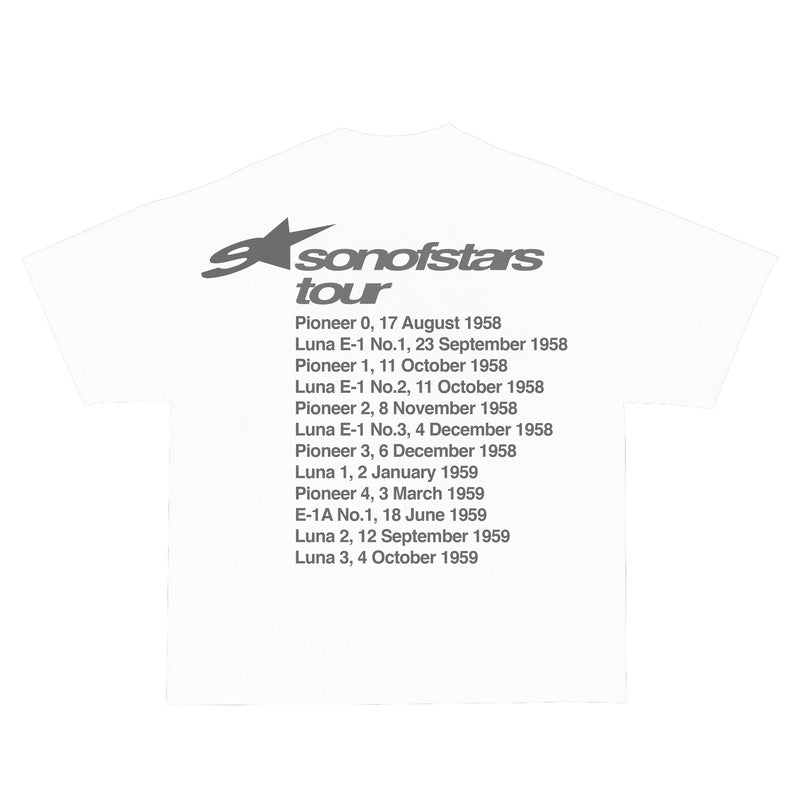 Galactic tour white t-shirt