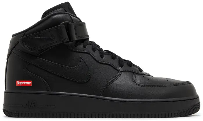 Supreme x Air Force 1 Mid 'Box Logo - Triple Black'