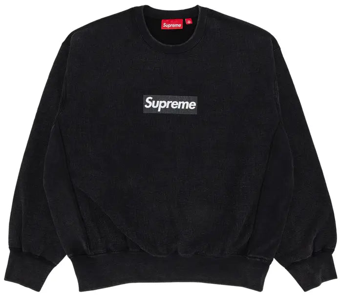 Supreme Washed Box Logo Crewneck 'Black'