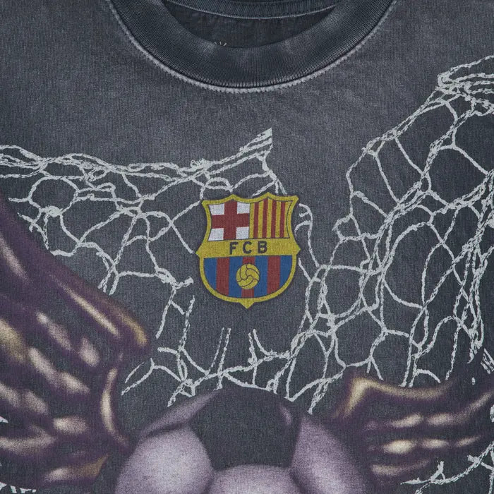 Cactus Jack by Travis Scott x FC Barcelona Washed Spray Logo Tee 'Black'