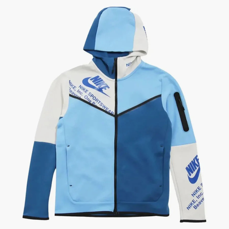 Nike Sportswear Tech Fleece Graphic Full-Zip Hoodie 'Dark Marine/Blue/White'