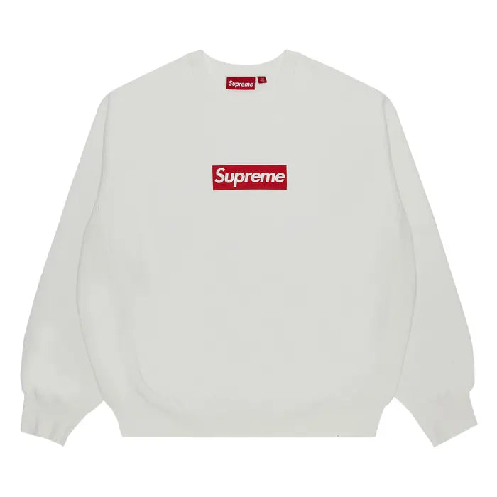 Supreme Washed Box Logo Crewneck 'White'