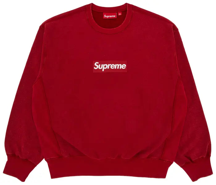 Supreme Washed Box Logo Crewneck 'Red'