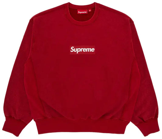 Supreme Washed Box Logo Crewneck 'Red'
