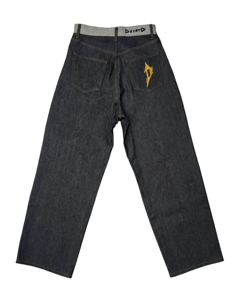 Raw denim destroyed