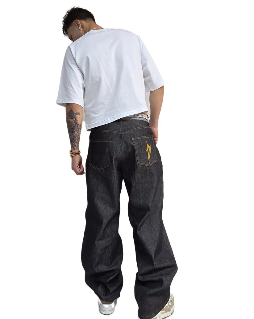 Raw denim destroyed
