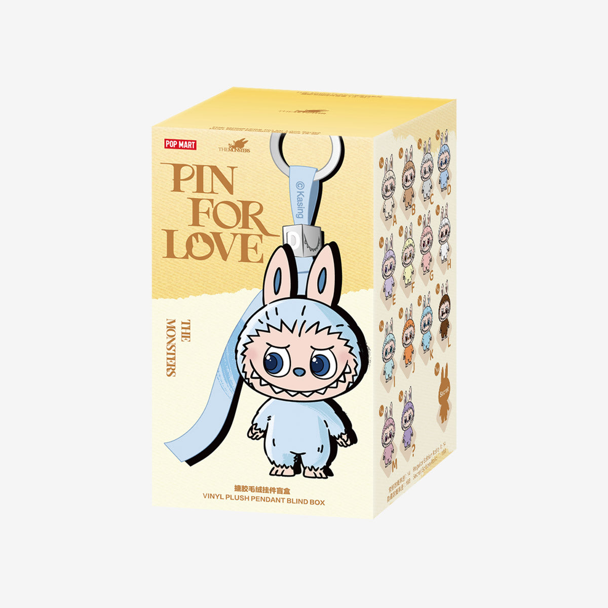 THE MONSTER 'PIN FOR LOVE SERIES  Vinyl Plush Pendant' (A-M) (Blind Box)