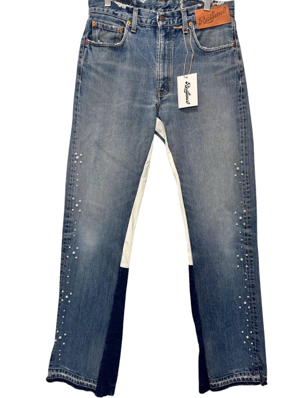 Flare Jeans Crystal Patchwork