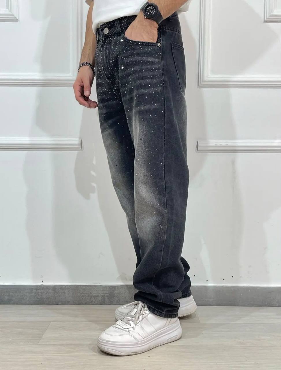 Jeans Black Strass