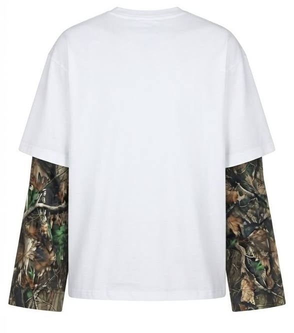Long Sleeve Double-Layer "Camo Grillz White"
