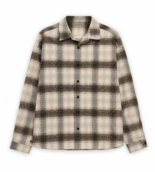 Camicia Crop Flannel "Dusty Glitter Plaid"