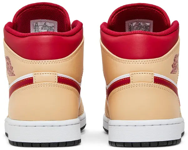 Air Jordan 1 Mid 'Light Curry Cardinal Red'