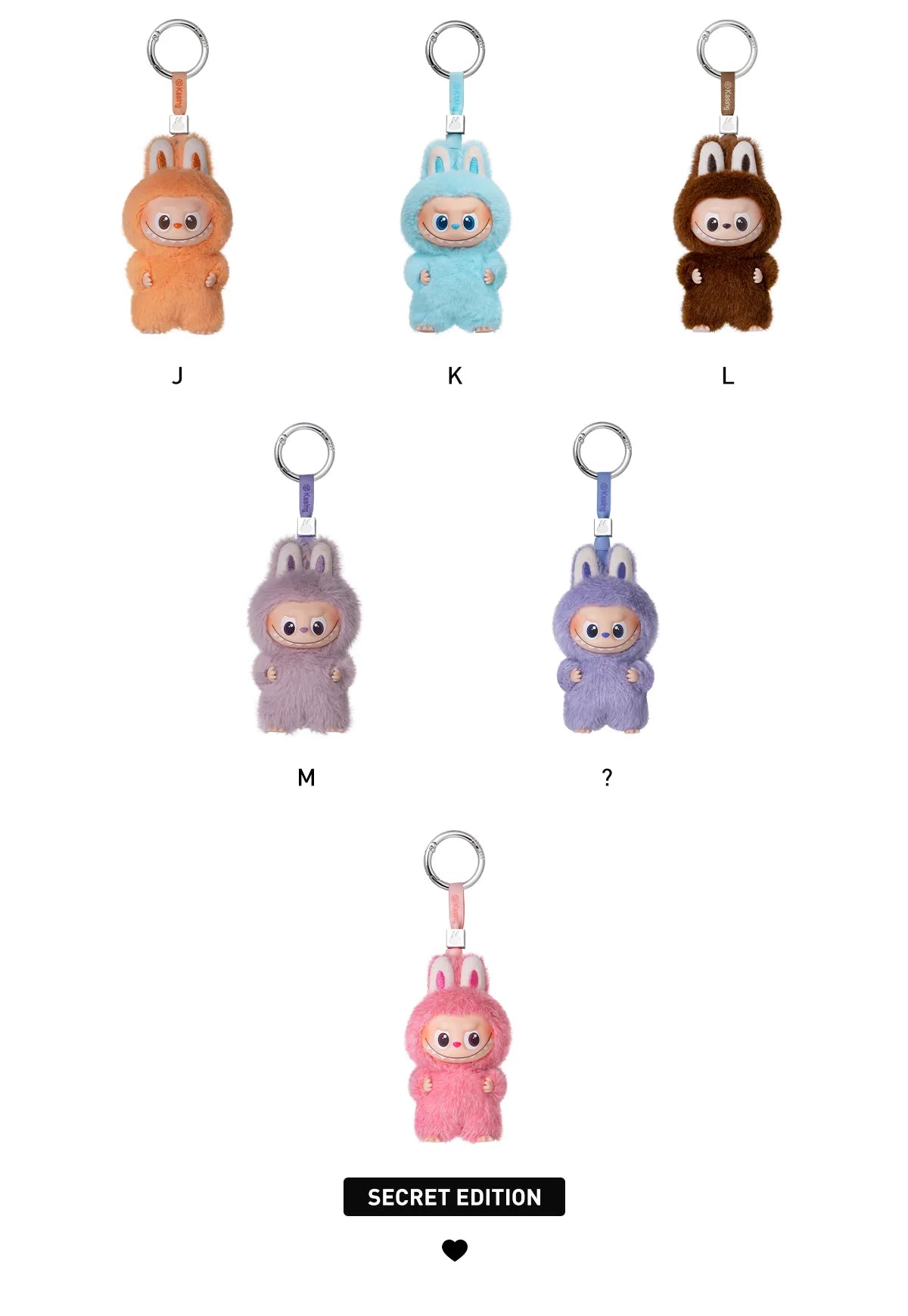 THE MONSTER 'PIN FOR LOVE SERIES  Vinyl Plush Pendant' (A-M) (Blind Box)