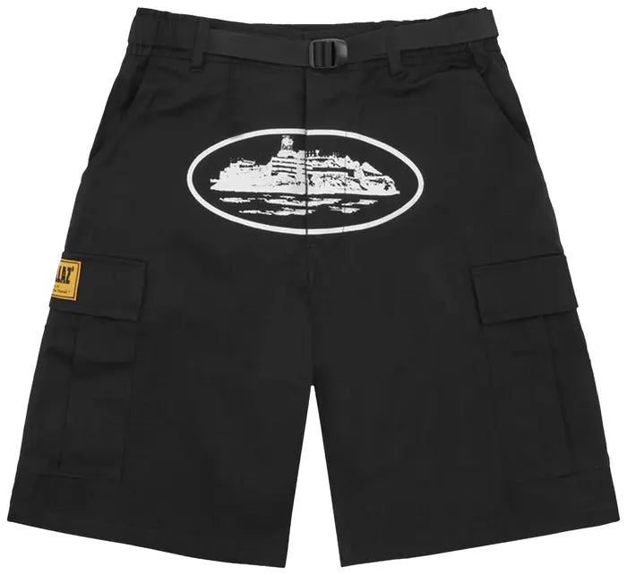 Corteiz Alcatraz Cargo Shorts 'Black'