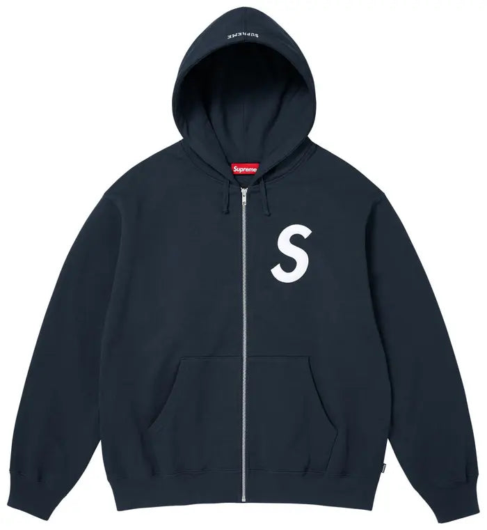 Supreme S Logo Zip Up Hooded Sweatshirt 'Navy' (FW 25)