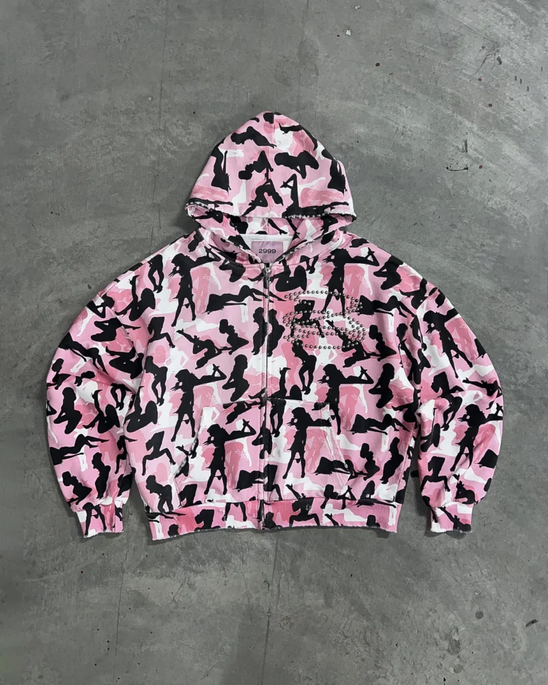 Zip Hoodie Camouflage Pink