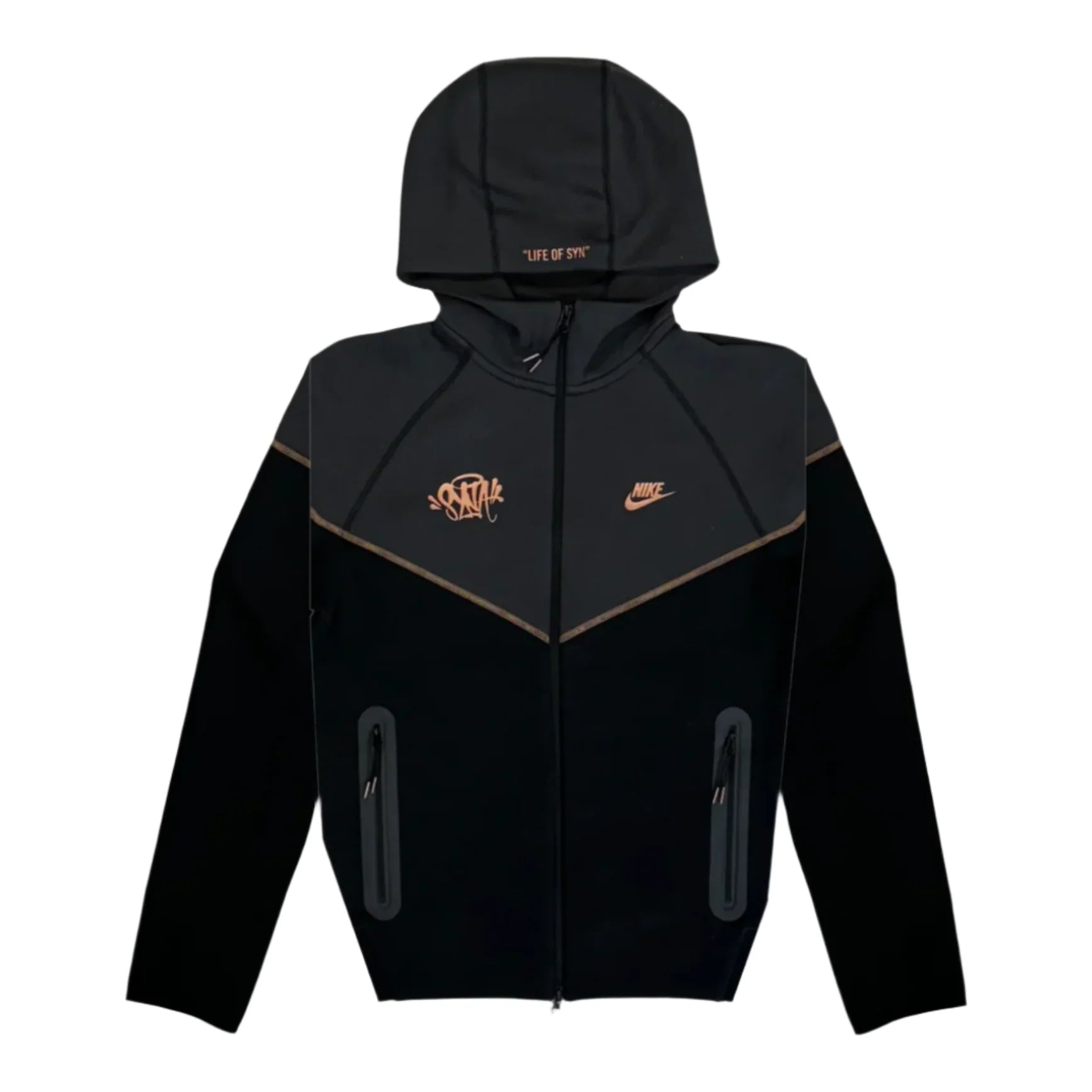 Nike Sportswear Tech Fleece x Central Cee Full Zip Hoodie 'Black/Metallic Red Bronze'