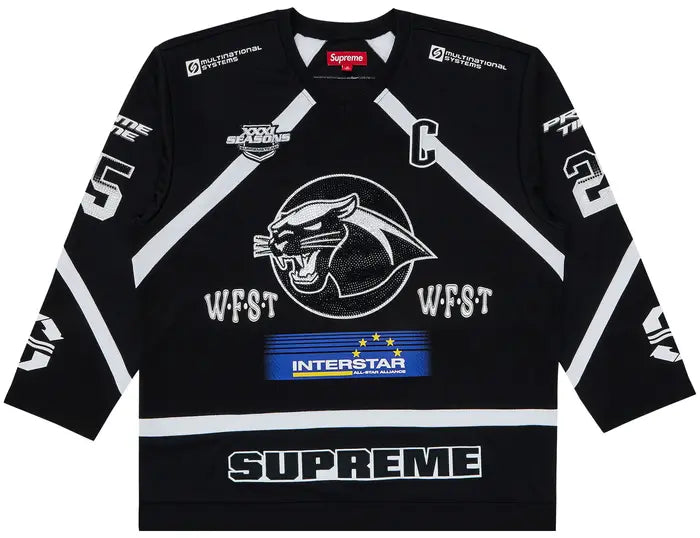 Supreme Rhinestone Hockey Jersey 'Black'