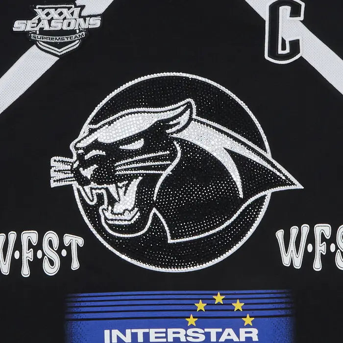 Supreme Rhinestone Hockey Jersey 'Black'