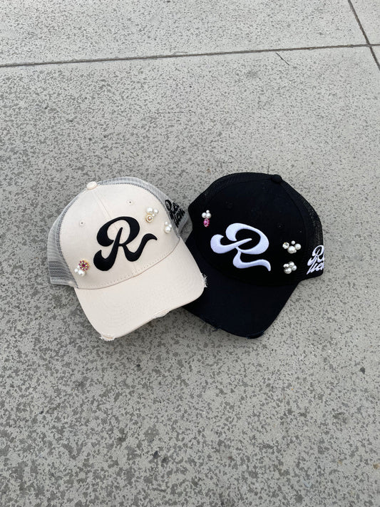 Beaded trucker hat