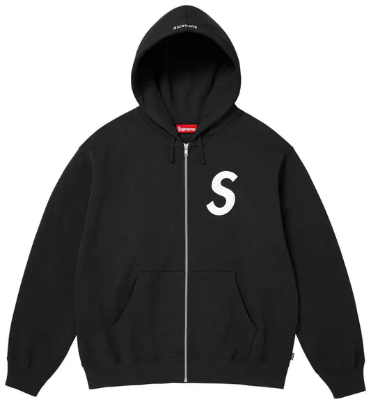 Supreme S Logo Zip Up Hooded Sweatshirt 'Black' (FW 25)