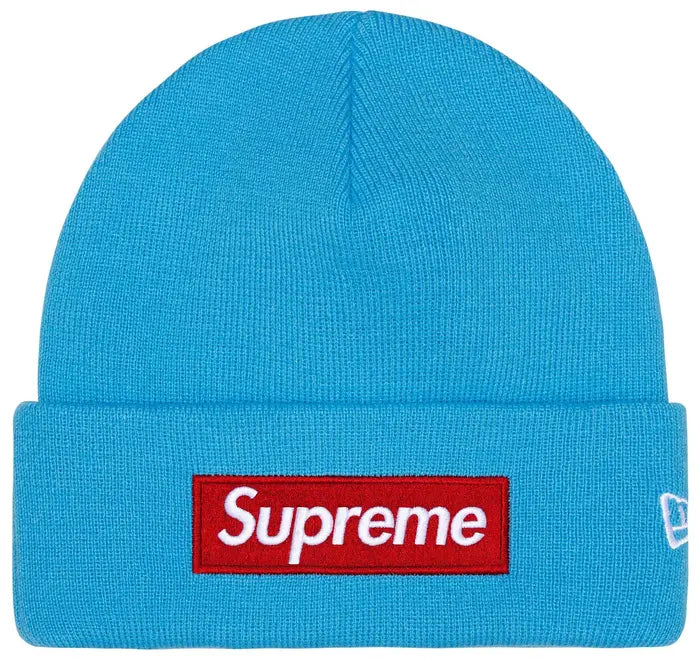 Supreme New Era Box Logo Beanie 'Cyan' (FW25)