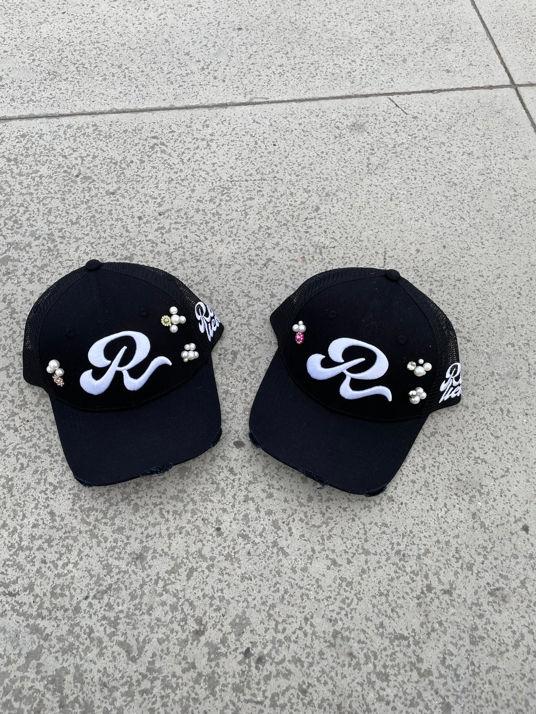 Beaded trucker hat