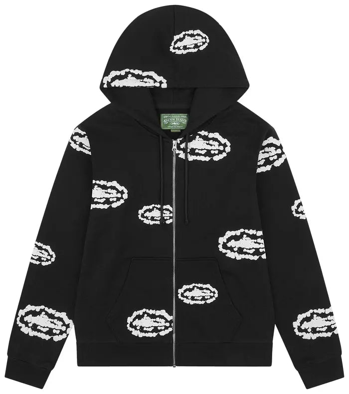 Denim Tears x Corteiz Cotton Wreath Zip Hoodie 'Black'