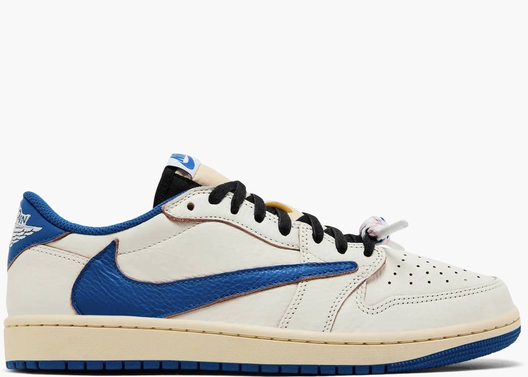 Fragment Design x Travis Scott x Air Jordan 1 Retro Low OG SP 'Sail Military Blue'