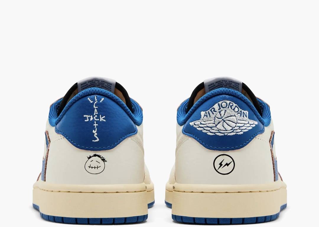 Fragment Design x Travis Scott x Air Jordan 1 Retro Low OG SP 'Sail Military Blue'