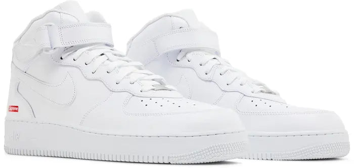 Supreme x Air Force 1 Mid 'Box Logo - Triple White'