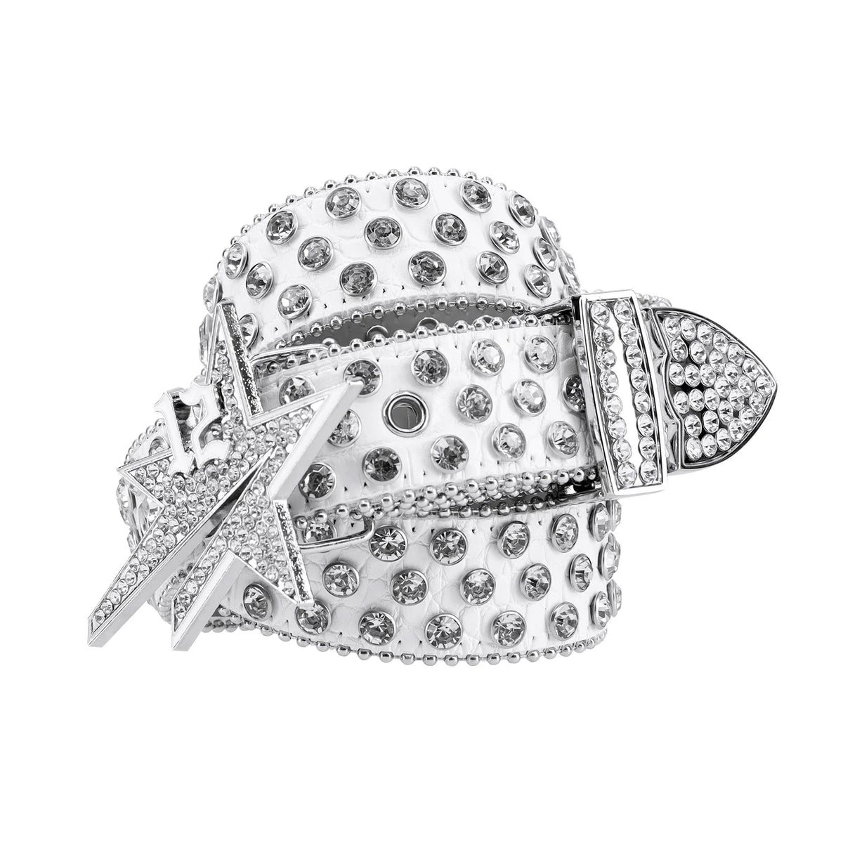 Diamonds Star Belt - White