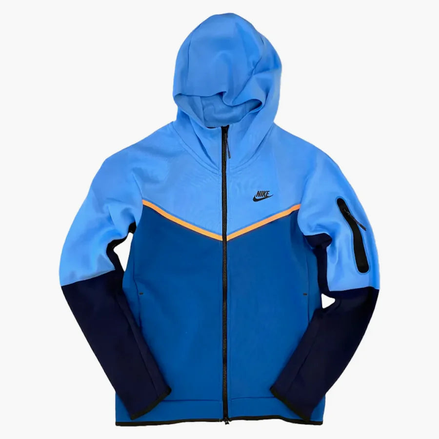 Nike Sportswear Tech Fleece Full-Zip Hoodie 'Navy Blue Orange'